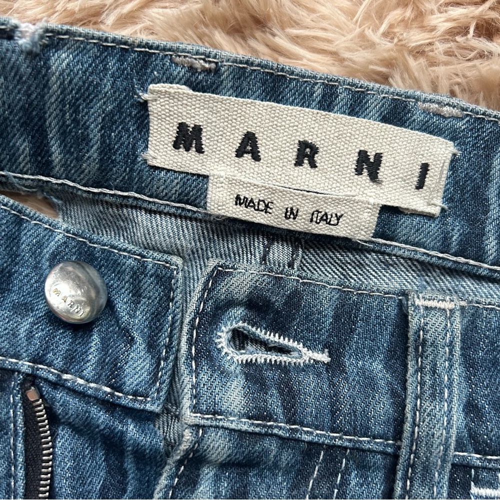 MARNI STRIPED WIDE LEG DENIM